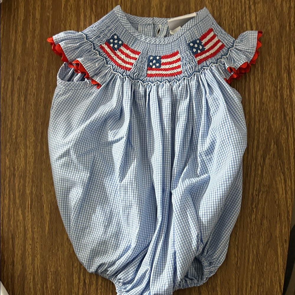 Patriotic Blue and Red Kids Bodysuit